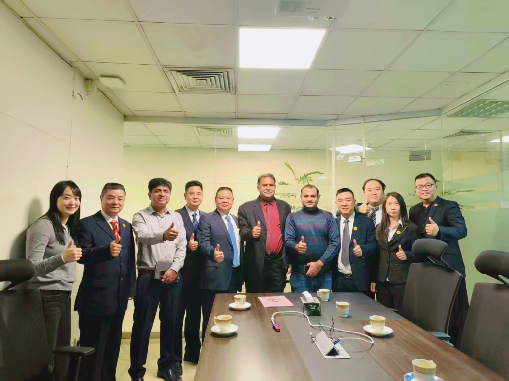 Cross-border team meeting with collaboration focus